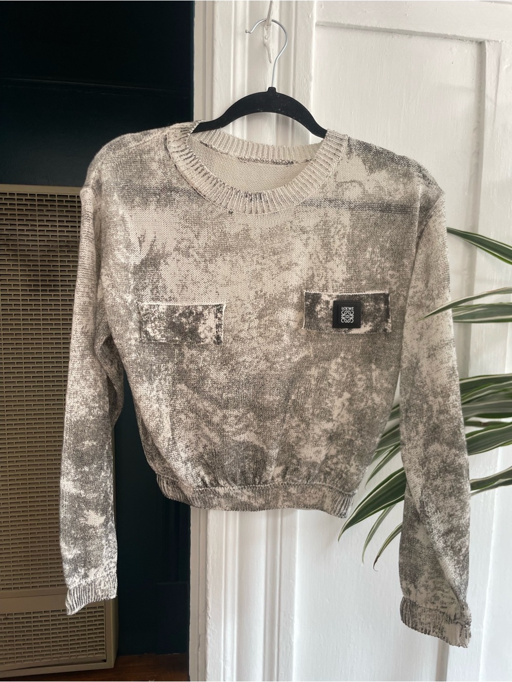 Loewe Neutral Gray Tie-Dye Crewneck Sweater